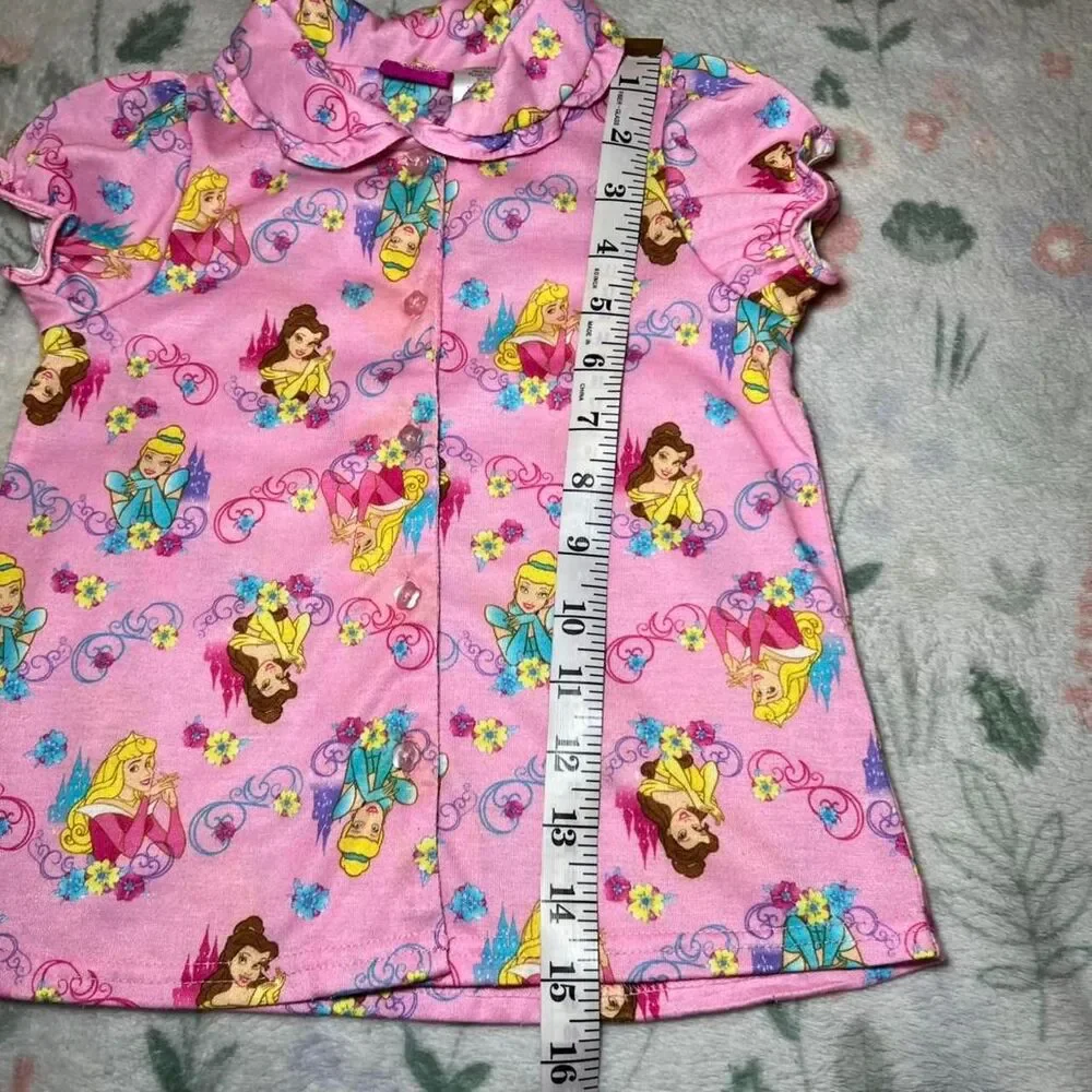 Disney Princess Pajama Set 4T Retro Y2K 2000s Coquette Kidcore Cottage Pink 90s